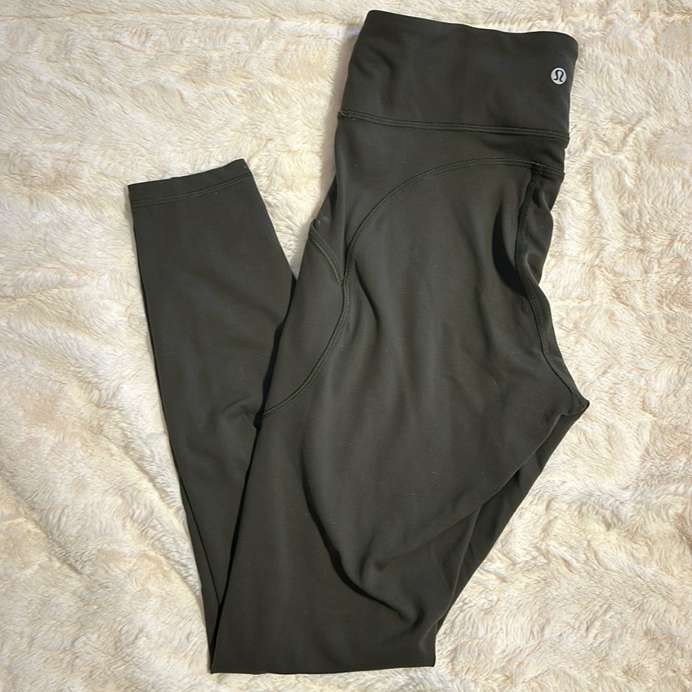 LuluLemon Invigorate High Rise Tight. Color- Dark Olive. Size- 10